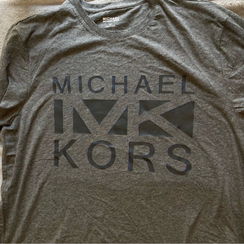 MICHAEL Michael Kors 100% Cotton Charcoal‎ Logo Tee | NWOT